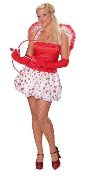 Cupido dame - Willaert, verkleedkledij, carnavalkledij, carnavaloutfit, feestkledij, snoepjes, candy, valentijn, Sint-Valentin, 14 februari, hartjes, liefde, geliefde